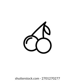 Logo de Cherry. Cereza aislada sobre fondo blanco Ilustración vectorial, eps10.