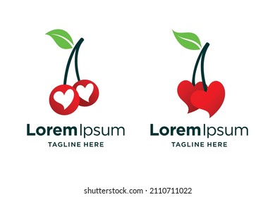 Kirschlogo mit Liebeskonzept