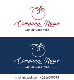 Kirschlogo, Firmenlogo, einfaches Vektordesign