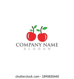 cherry logo and symbol vector