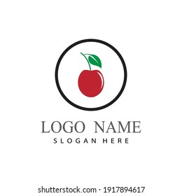 Cherry logo template design illustration