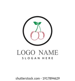 Cherry logo template design illustration