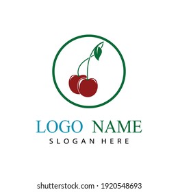 Cherry logo template design illustration