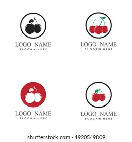 Cherry logo template design illustration