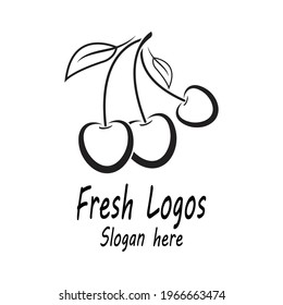 Cherry logo template design illustration