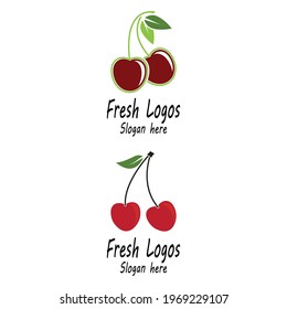 Cherry logo template design illustration