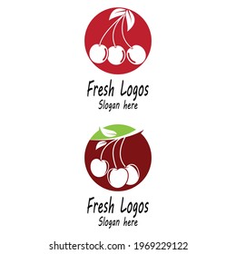 Cherry logo template design illustration