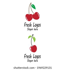 Cherry logo template design illustration