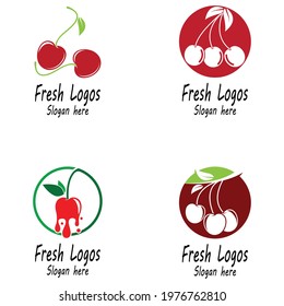 Cherry logo template design illustration