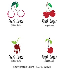Cherry logo template design illustration