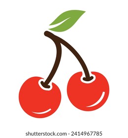 plantilla de logotipo de cerezas para diseño gráfico y web