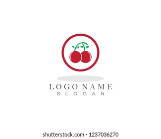 Cherry logo template vector icon illustration design