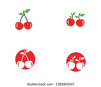 Cherry logo template vector icon - Vector