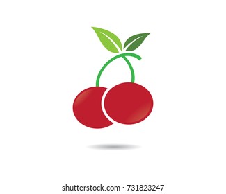 Diseño de ilustración de icono vectorial de la plantilla del logotipo de Cherry