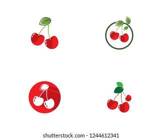 Cherry logo vector icon