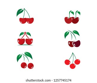 cherry logo vector icon illustration