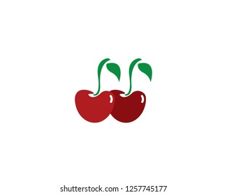 cherry logo vector icon illustration