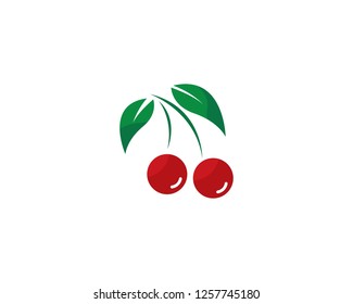 cherry logo vector icon illustration
