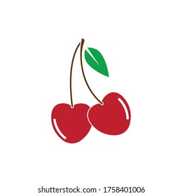 Cherry logo vector icon illustration design