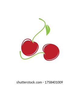 Cherry logo vector icon illustration design