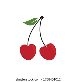 Diseño del icono del vector del logotipo de cereza