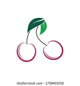 Cherry logo vector icon illustration design