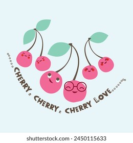 Cherry Cherry Cherry Love Cute Graphic for Kids