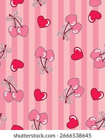 cherry love pattern girl texture heart