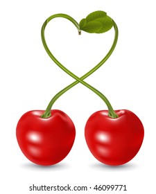 cherry love in vector