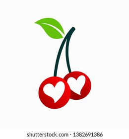 Cherry lovers template logo design