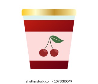 Cherry marmalade vector illustration 
