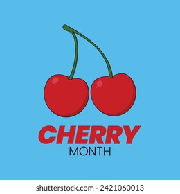 Cherry Month Vector Icon National Cherry month Illustration