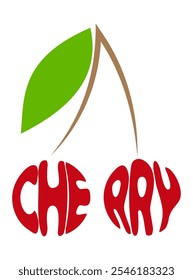 cherry name of a fruits in the form a fruit logo creative and original for your business or company logotype vector illustration