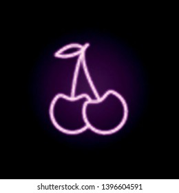 cherry neon icon. Elements of Fruit set. Simple icon for websites, web design, mobile app, info graphics