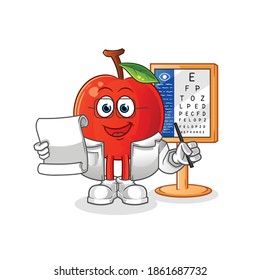 Cherry oculist cartoon. cartoon mascot vector