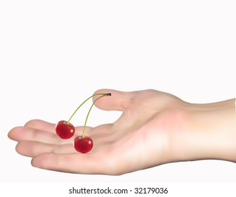 cherry on the palm