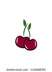 Cherry on white background
