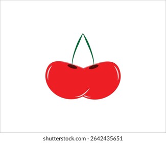 cherry on a white background