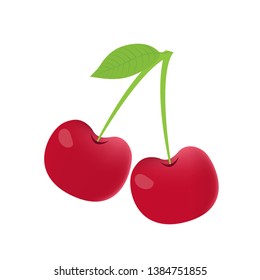 Cherry on white background, Cherry vector isolated, Cherry graphic