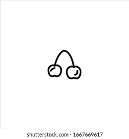 Cherry outline icon illustration- Vector