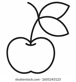 cherry outline icon on white background