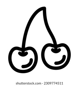 Cherry outline icon. Vector graphics