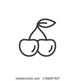 Cherry outline icon. Vector Illustration.