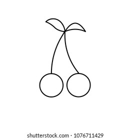 Cherry outline icon, vector icon isolated on white background