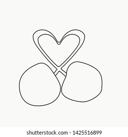 cherry, cherry pair sketch on white background