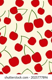 Cherry pattern background.Eps 10 vector.