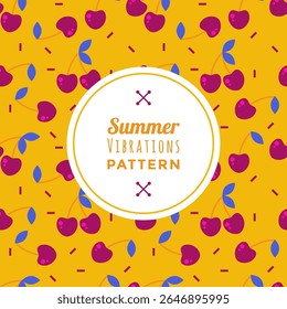 Cherry pattern design with summer vibes and vibrant colors