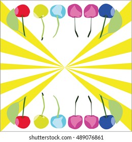 cherry pattern lines background vector illustration