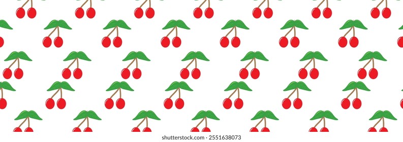 cherry pattern on white background,