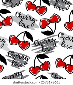 Cherry pattern on a white background.